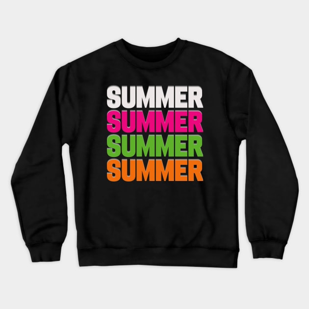 Summer Text Holiday I Love in Colors Crewneck Sweatshirt by BangsaenTH